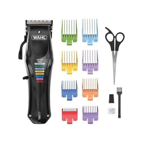 WAHL Colour Pro, Oplaadbare Tondeuse voor Gezelschapsdieren, Tondeuse met Gecodeerde Kammen, Volledige Vachtverzorging voor Honden, Geluidsarm, Snoerloze/Draadloze Tondeuse, Zwart