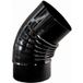Poêle vitrifié noir 45º 150 mm coude