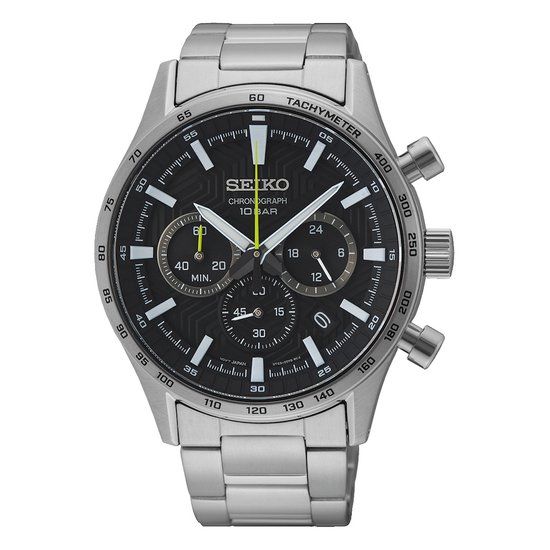 Seiko Chronograph SSB413P1 Herenhorloge - Zwart - Ø 43 mm