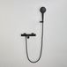 Adema Sparkle 2.0 Badset - thermostatische badkraan - handdouchehouder - ronde handdouche - metalen doucheslang - mat zwart