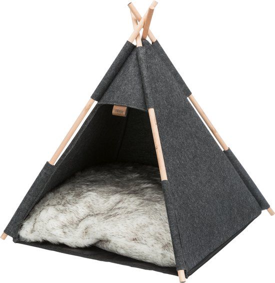 Trixie Kattenmand Tipi Vilt Antraciet - 55x55x65 cm - Zwart