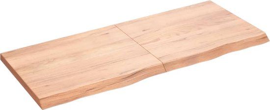 vidaXL Wandschap - 120x50x(2-4)cm - behandeld - massief - eikenhout - lichtbruin