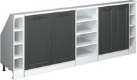 Vicco Rion Kastenset voor schuine wand – Set van 5 Antraciet landhuis/wit