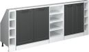Vicco Rion Kastenset voor schuine wand – Set van 5 Antraciet landhuis/wit