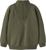 NAME IT NMMOSCAR LS NREG HALF ZIP SWEAT BRU Jongens Sweater Katoen 95% Elastaan 5% Maat 110 Olive Night