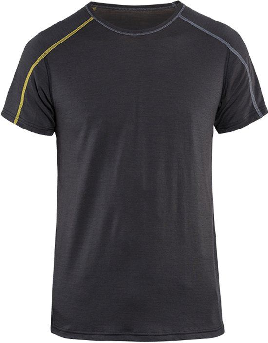 Blaklader Onderhemd korte mouw 100% merino XLIGHT 4798-1734 - Donkergrijs/Geel - XXXL