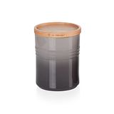Le Creuset Middelgrote voorraadpot van aardewerk met houten deksel, aardewerk, 540 ml, 10 cm, Flint