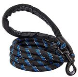 Sterke Rucal Pets Sterke Hondenriem, Reflecterend Touw, Kauwbestendig Paracord voor Middelgrote en Grote Honden, Duurzame Metalen Sluiting, Hecht aan Halsband (1 Pak) (1,52 m, Zwart en Blauw)