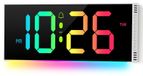 Réveil lumineux à LED avec télécommande, 13 couleurs, fonction alarme et mode nuit