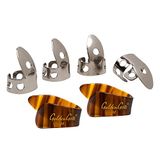 National NP1-7T Duim & Vinger Pick Pack - Roestvrij Staal/Mock Tortoise - Medium