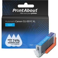 PrintAbout Huismerk Canon CLI-551C XL Inktcartridge Cyaan Hoge capaciteit