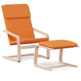 VidaXL Relaxstoel met voetenbank stof donkergeel