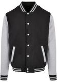 Build your Brand Basic College Jacket BYBB004 - BLACK/HEATHER GREY - M