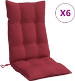 vidaXL Stoelkussens 6 st hoge rug oxford stof wijnrood