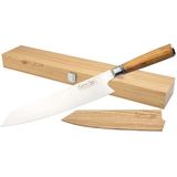 Katana Saya Olive Wood 24 cm Kiritsuke-mes, Japans 67-laags VG-10 Damascus roestvrij staal, handvat van natuurlijk olijfhout, keukenmes