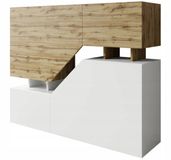 Lendo Double - Dressoir - Blanc/Chêne - Minimaliste - 120cm