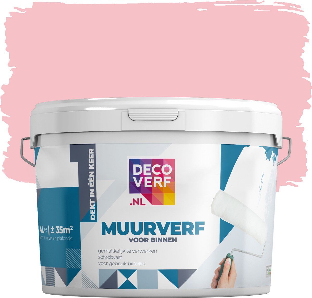 Decoverf.nl Decoverf muurverf mat, marshmallow roze, 4L - 8719743418103