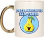 Bellatio Decorations Cadeau koffie/thee mok voor Meester - goud - toffe Meester - keramiek - 300 ml
