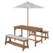 roba 456030TEV190 Ensemble de meubles de jardin Gris, Bois