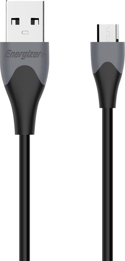 Energizer USB-A naar Micro-USB Oplaadkabel - Flexibel & Sterk - 1.2m, Zwart