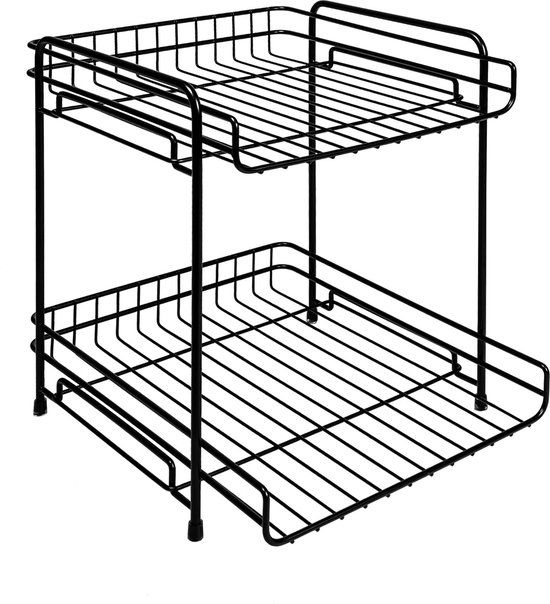 QUVIO Bureau organizer - Staal - Zwart - 29,5 x 25 x 30 cm