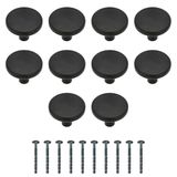 Amig - Pack van 10 Meubelknoppen - Diameter Ø35 mm - Kleur Mat Zwart - Gemaakt van Aluminium - Voor keukenkasten en badkamerkasten met een moderne decoratieve stijl en gebruik - Mod. 802