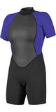O'Neill Vrouwen Reactor II 2mm Back Zip Shorty Wetsuit - Zwart Kobalt - 16