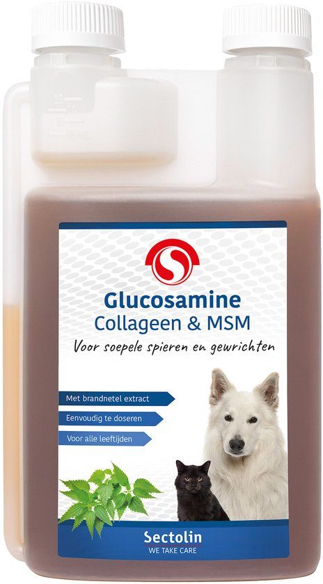 Sectolin Glucosamine Collageen & MSM - Soepele Spieren & Gewrichten - Hond Kat 1L