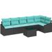 Prolenta Maison Exclusive - Ensemble de canapé 7 pièces, couleur noire [Matériau synthétique] : Rotin synthétique