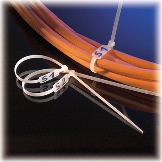 VALUE Tie-wraps, 30cm, 4,8mm, met schrijfvlak, 100 stuks, Natuur