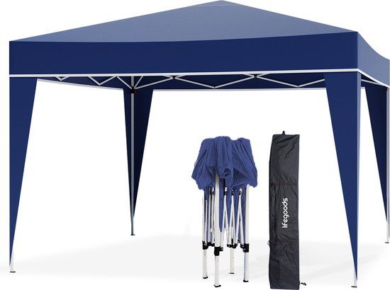 LifeGoods Partytent - Opvouwbaar - 3x3 m - Easy Up - Blauw