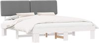 vidaXL Bedframe met gestoffeerd hoofdeinde, lichtgrijs, 180 x 200 cm