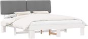 vidaXL Bedframe met gestoffeerd hoofdeinde, lichtgrijs, 180 x 200 cm