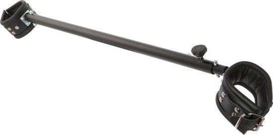 ZADO - Metalen Spreidstang met Lederen Boeien - Zwart