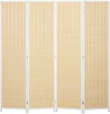HOMCOM Kamerverdeler - Bamboe - 180x1,7x180cm - Wit