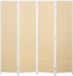 HOMCOM Paravent - Bamboe - 180x1,7x180cm - Wit
