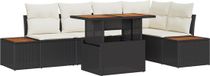 vidaXL Tuinbank - Set - 3 zitplekken - Zwart - Polyrattan
