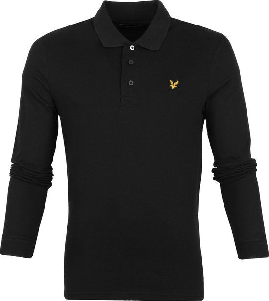 Lyle & Scott Longsleeve Polo - Zwart - Heren - Maat XXL