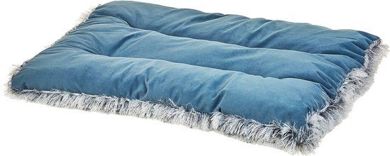 Beliani ERGANI - Dierenbed - Blauw - Fluweel - 60 x 45 cm