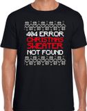 Bellatio Decorations Foute Kerst t-shirt voor heren - 404 error - zwart - S
