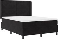 vidaXL Boxspring bed met hoofdeinde Zwart 140 x 200 cm Fluweel