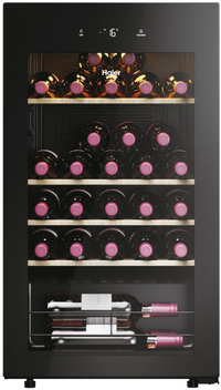 Haier Wine Bank 50 Serie 3 HWS34GGH1 - Compressor Wine Cooler - 34 Bottles - Black