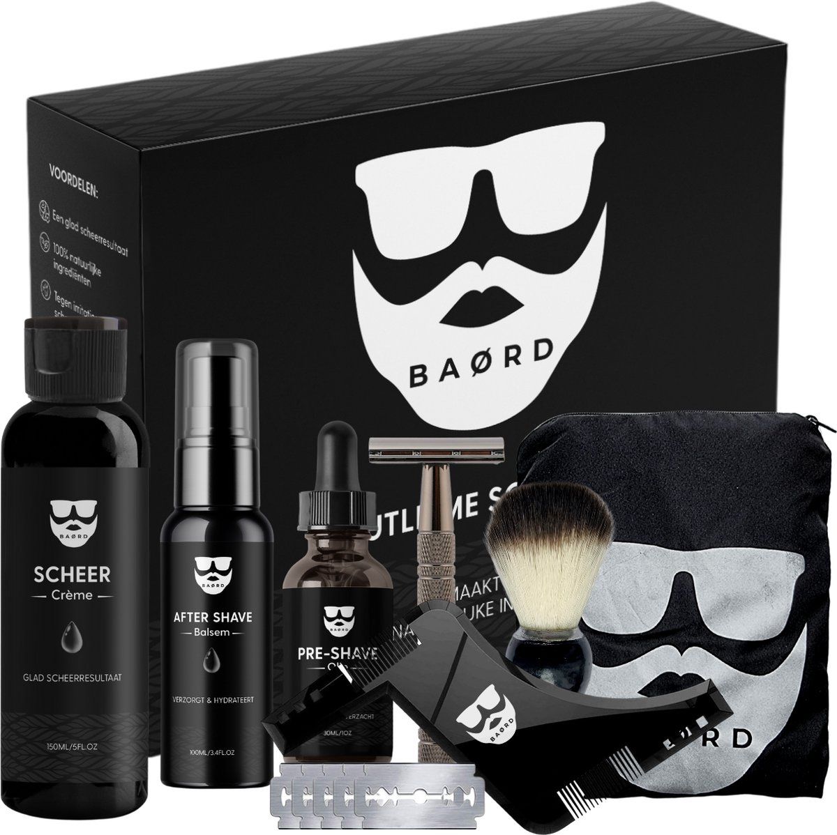 Baørd Ultieme Scheerset Inclusief Double Edge Safety Razor - Cadeau Voor Mannen - Vaderdag