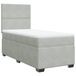vidaXL Boxspringbed met matras, fluweel, lichtgrijs, 100x200 cm