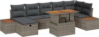 vidaXL Tuinbank - Grijs - Polyrattan