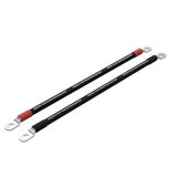 Offgridtec 2 m accukabel, 50 mm², dubbelzijdig, M10-ogen, oliebestendig, koudebestendig, uv-bestendig, vuurvast, voor apparaten met M10 schroefterminal, ideaal voor laadregelaars
