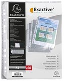 Exacompta - Ref. 5834E – zak met 20 geperforeerde hoezen voor Exactive ordners – polypropyleen glad 5,5/100 – universele perforatie 11 gaten – formaat voor het organiseren van A4 – kleurloos