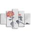 Homemania Wandafbeelding, bloemenmotief, 5 stuks, natuur, voor woonkamer, meerkleurig, 95 x 0,3 x 60 cm, HM205MDF107, MDF
