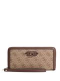 GUESS portemonnee Lindsey SLG Zip Around Wallet Latte Logo bruine