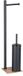 Gedy Trilly Columna toiletrolhouder en toiletborstelhouder naturel mat zwart